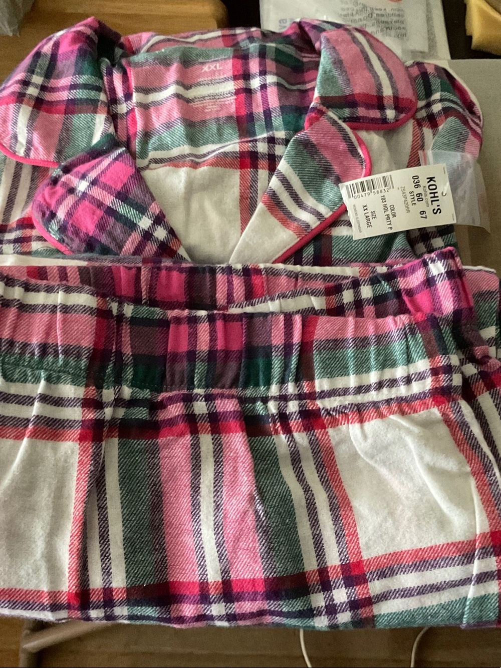 Kohl's Pink, Green and White Plaid Mini Skirt